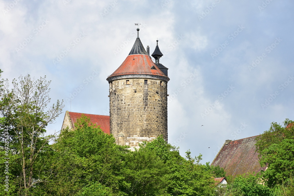upper tower Schochenturm in village Besigheim in Germany