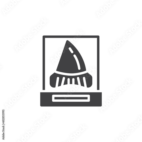 Museum exhibition, shark tooth vector icon