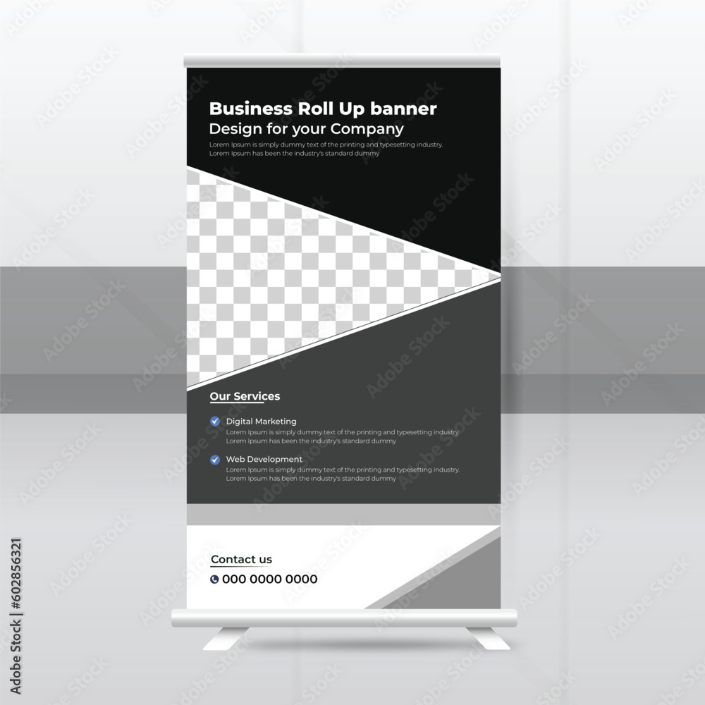 Fototapeta premium Business Roll-Up Standee Design. Banner Template, pop-up stand, Trending banner design for your company