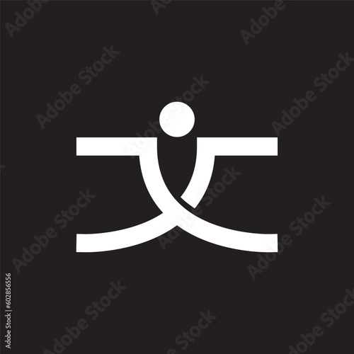 karate japanish sport man logo illustration.