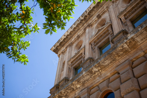 Corner of Alhambra Red Palace in Granada Spain