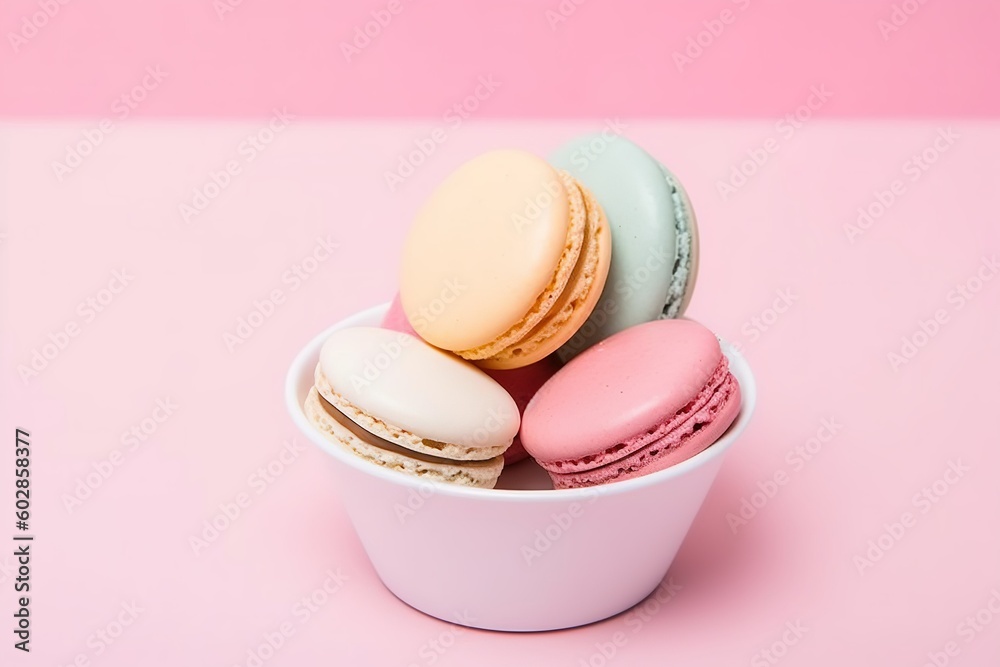 colorful macaroons on wooden background pink, macaroons of different colors in a white paper cup on a pink background colorful macaroons on wooden background pink, macaroons of different colors in a white paper cup on a pink background