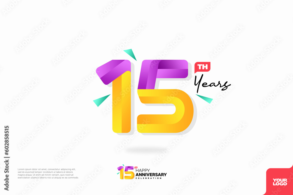 Number 15 logo icon design, 15th birthday logo number, anniversary 15 Number 15 logo icon design, 15th birthday logo number, anniversary 15