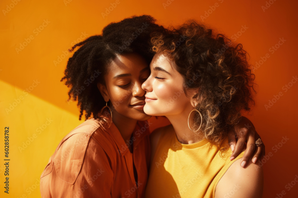 LGBT couple itimate moment of love. AI Generative., Generative AI LGBT couple itimate moment of love. AI Generative., Generative AI