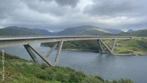 Kylesku Bridge over the Loch  a`Chairn Bhain in Sutherland, Scotland photo