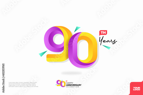 Number 90 logo icon design, 90th birthday logo number, anniversary 90