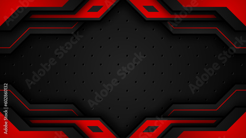 modern futuristic black and red esport background. design of sport banner, poster, advertisement, promotion