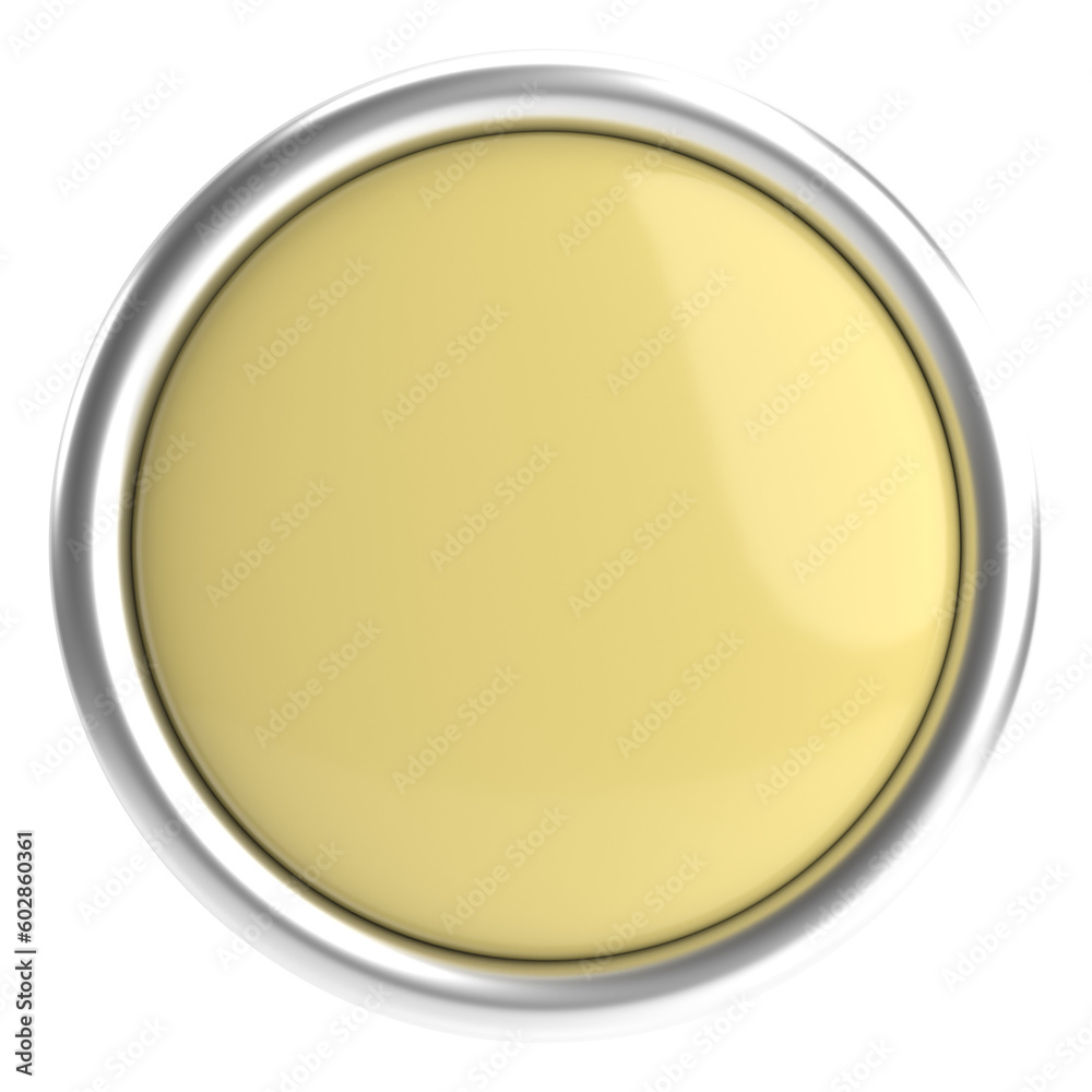 3D circle button. Empty button. 3D illustration.