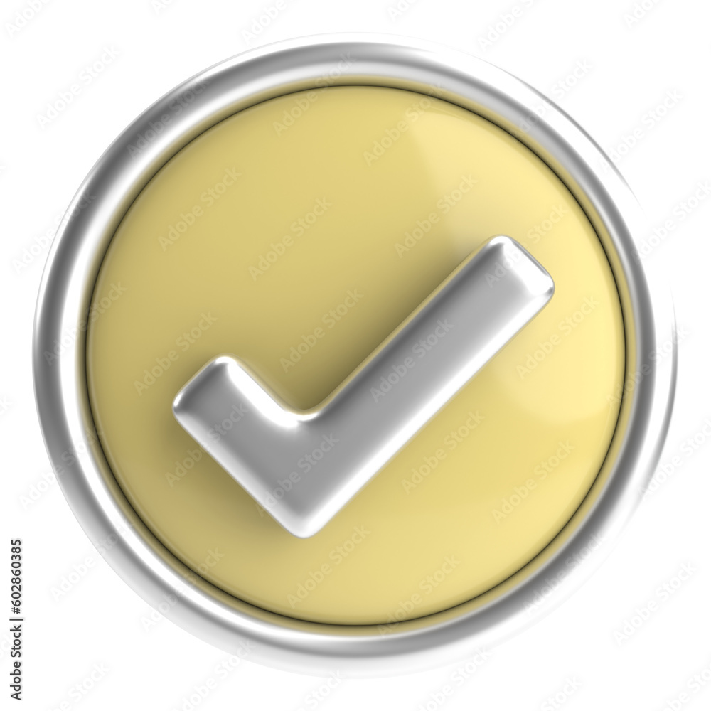 3D checkbox. Check mark. 3D illustration. 3D checkbox. Check mark. 3D illustration.