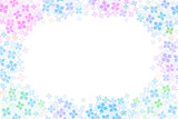 ピンクと青の紫陽花のカラフルなフレーム背景