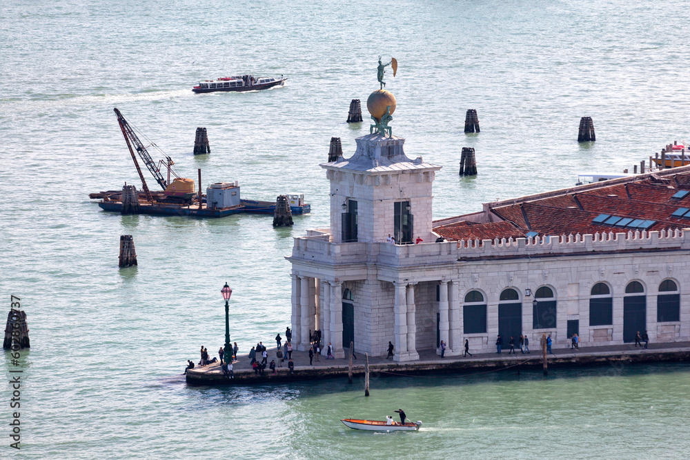 Aerial view of the Punta della Dogana in Venice