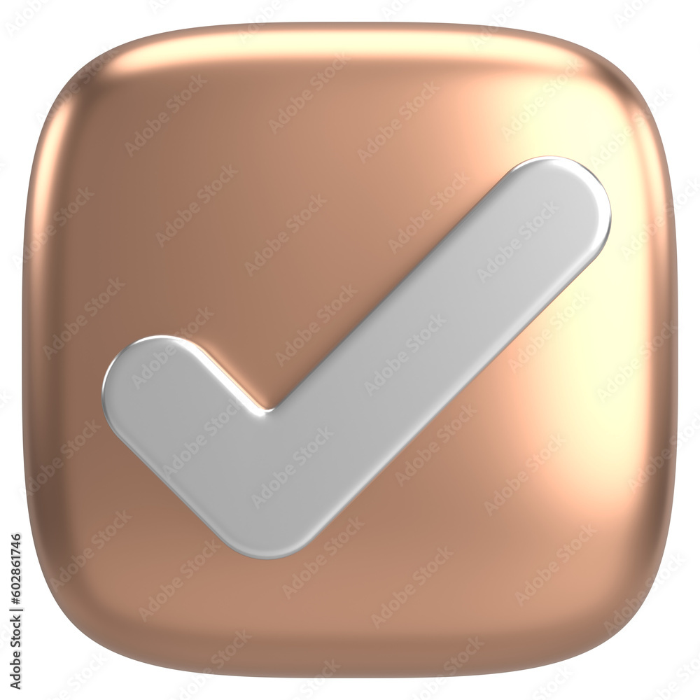 3D checkbox. Check mark. 3D illustration. 3D checkbox. Check mark. 3D illustration.