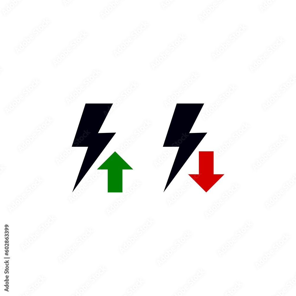 Alternative reduction energy icon like rising or falling isolated on white background Alternative reduction energy icon like rising or falling isolated on white background