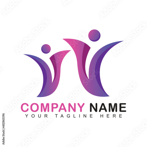 Community logo design template. Network and social sign