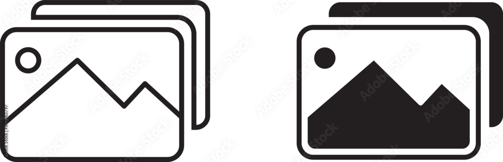 set of black and white icons gallery set of black and white icons gallery