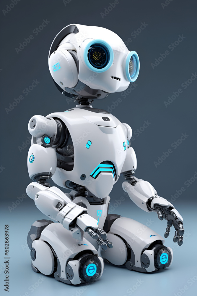 A white robot. AI generative image. AI generative A white robot. AI generative image. AI generative