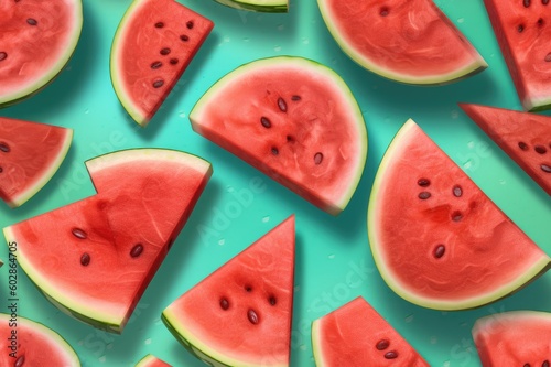 Watermelon Slices Seamless Texture Pattern Tiled Repeatable Tessellation Background Image