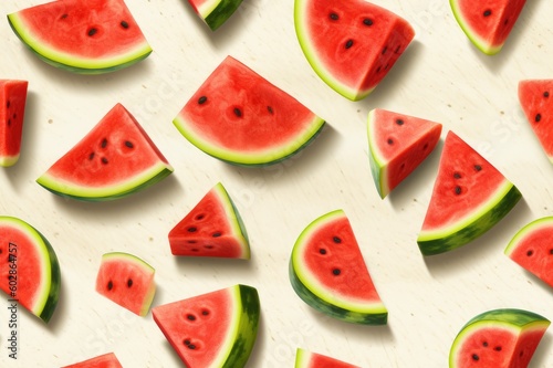 Watermelon Slices Seamless Texture Pattern Tiled Repeatable Tessellation Background Image