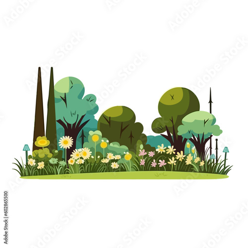 flowers and grass garden style 5