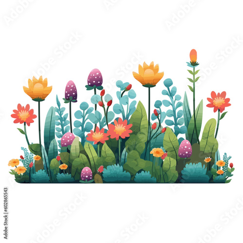 flowers and grass garden style 3