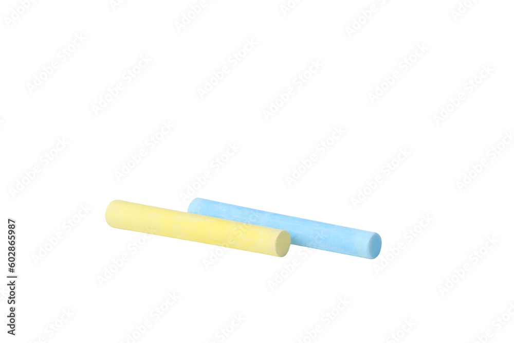 Color chalk isolated on white background, PNG