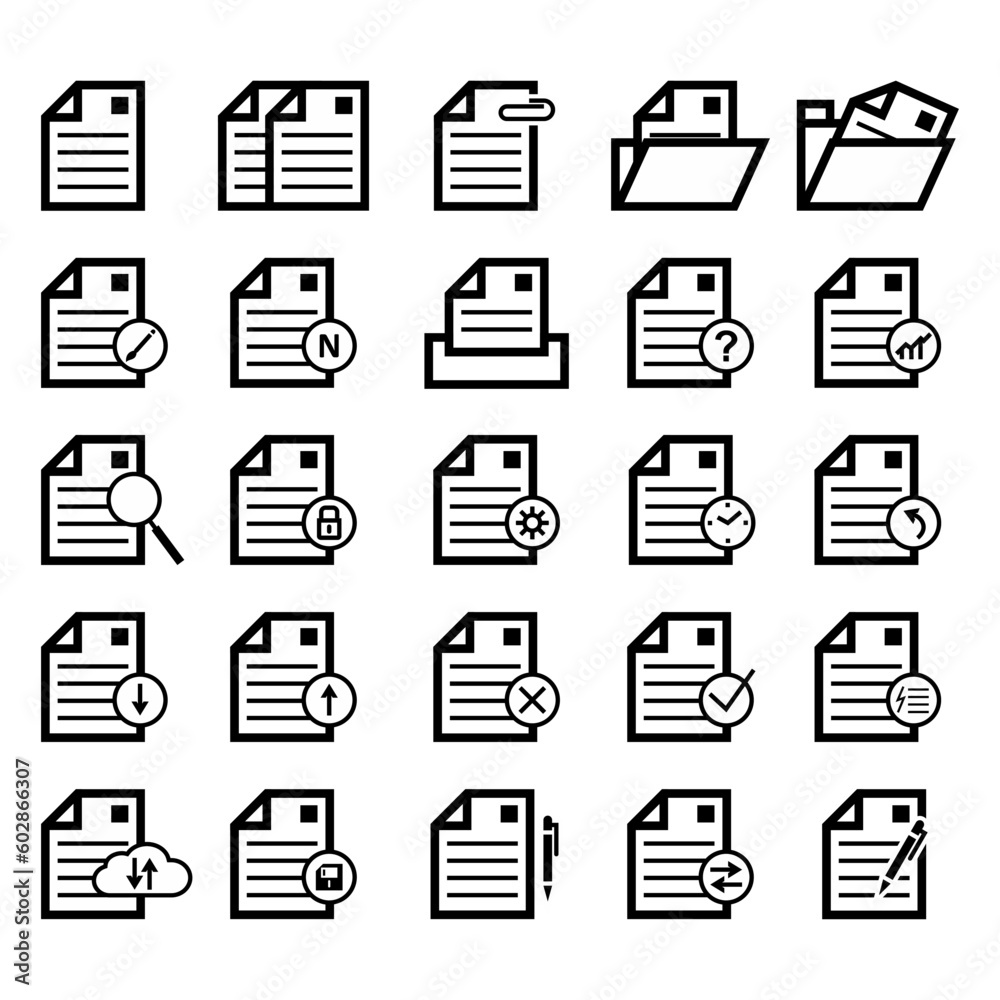 Set of document icon for app , webs, ui Set of document icon for app , webs, ui