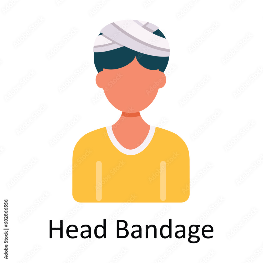 Head Bandage vector Flat Icon Design illustration. Medical and Healthcare Symbol on White background EPS 10 File Head Bandage vector Flat Icon Design illustration. Medical and Healthcare Symbol on White background EPS 10 File