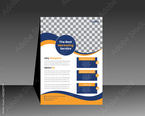 modern Business flyer template vector design, Flyer Template Geometric shape used for business poster layout, IT Company flyer, corporate banners, and leaflets. Graphic design layout with triangle