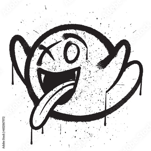 Vector graffiti spray paint ghost isolated vector illustration