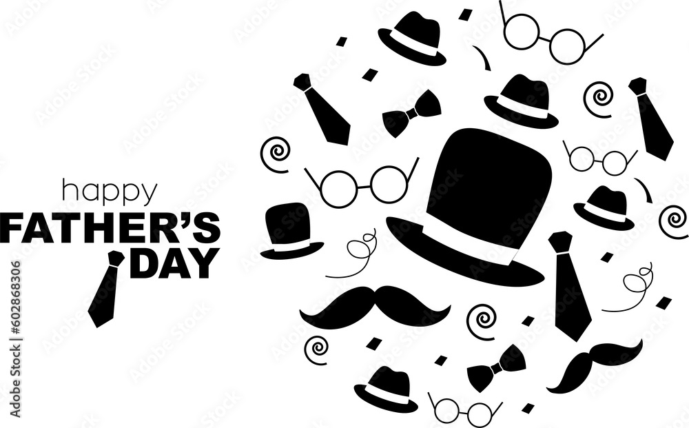 Icons for Father's Day. Transparent background. - obrazy, fototapety, plakaty 