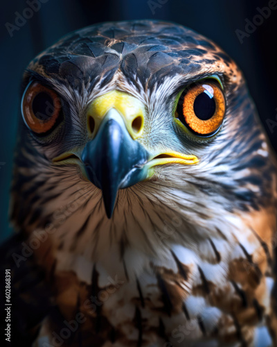 Portrait of a red-tailed hawk (Accipiter gentilis)