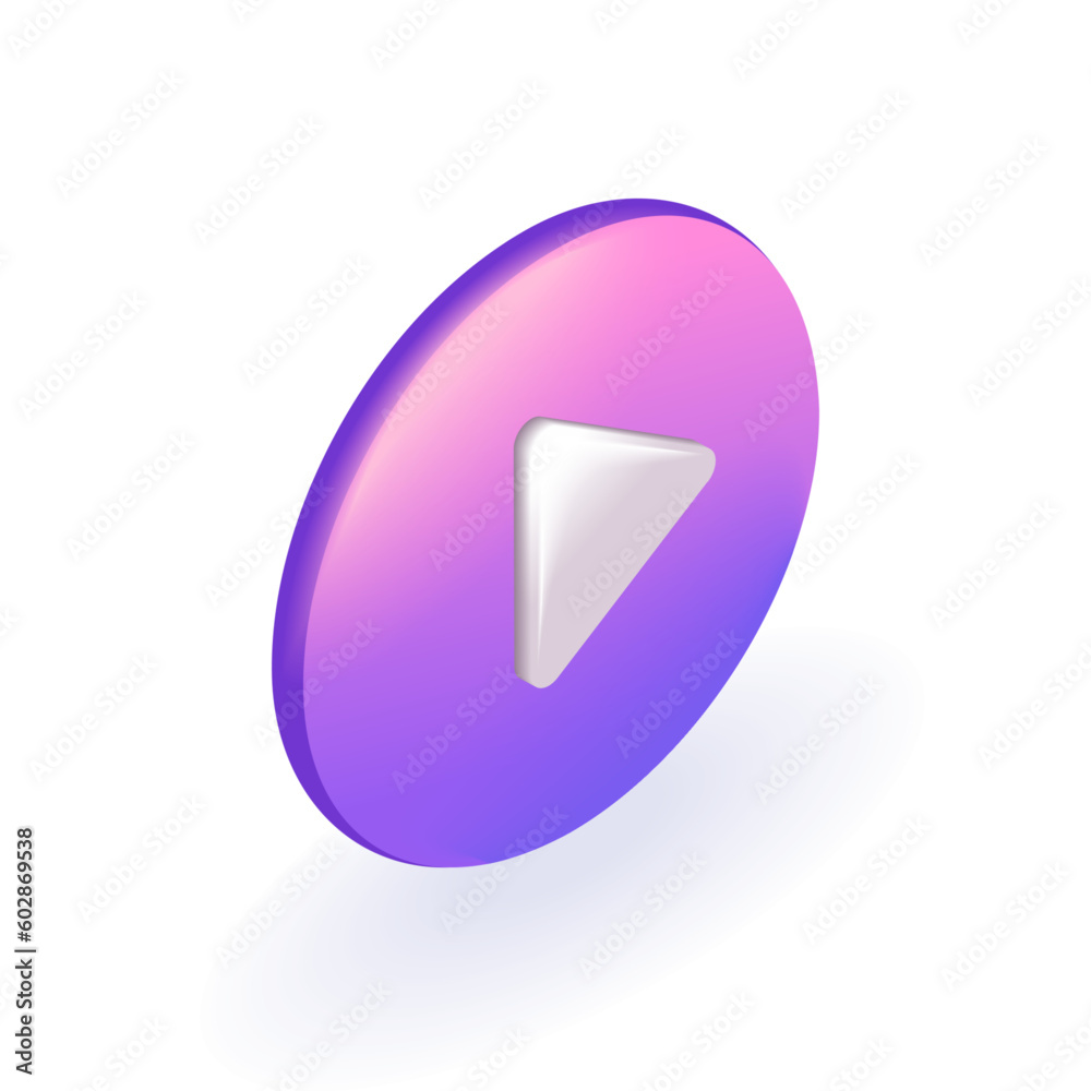 Isometric 3D icon Video player, web page, play button. Video, streaming, multimedia concept. Cartoon minimal style. Vector for website Isometric 3D icon Video player, web page, play button. Video, streaming, multimedia concept. Cartoon minimal style. Vector for website