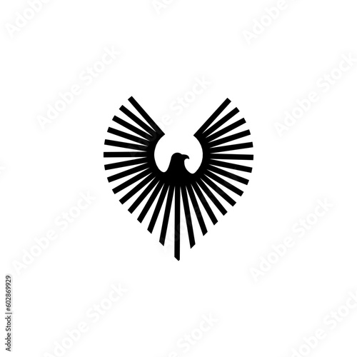 Falcon line logo design template 