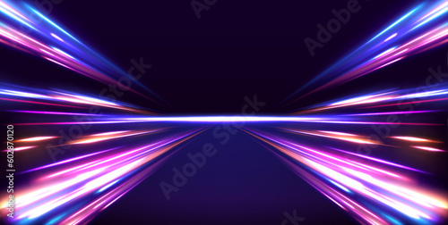 Particle motion effect vectorRed blue special effect, speed police line. Magic of moving fast lines. Laser beams, horizontal light rays. Particle motion effect. Vector