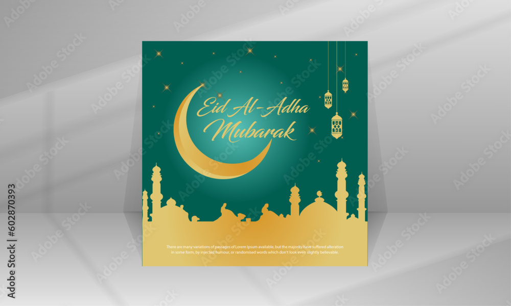 Islamic Festival Wishing Card  Design Template, 2023 Eid Al Adha
