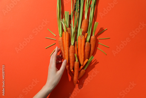 Concept of ingredient for healthy eating and nutrition - carrot