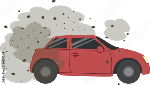 Fototapeta Naklejka Na Ścianę i Meble -  Car pollution illustration