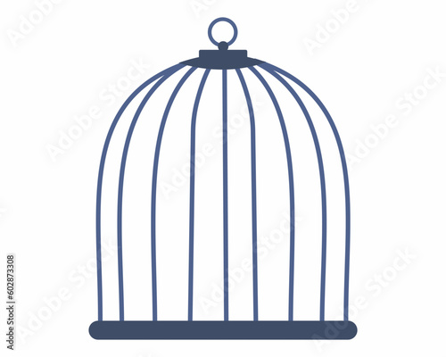 Bird cage, vector design Empty cage. Line silhouette of a cage.