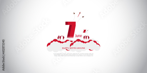 Vector illustration for Sette Giugno Malta 7 June