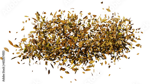 Foto dry leaves flying in the wind, isolated on transparent background