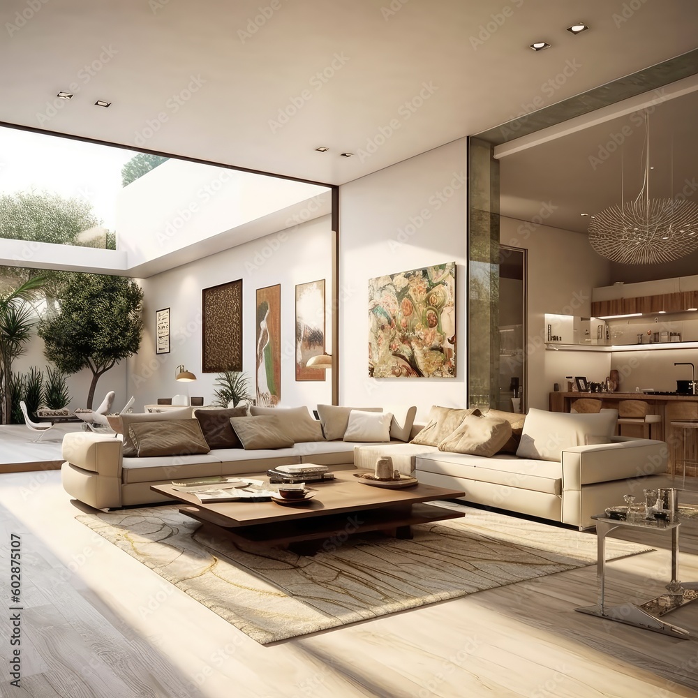 Fototapeta premium Modern Living Room Interior With Sofa,Interior design living room view of modern,AI generated.