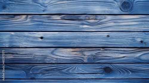 Creatively painted intense blue boards,Wooden texture,Wood plank background ,AI generated.