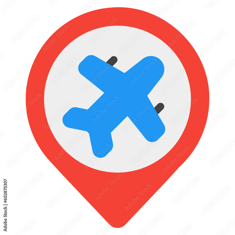 Obraz premium Airport location icon in flat style, use for website mobile app presentation