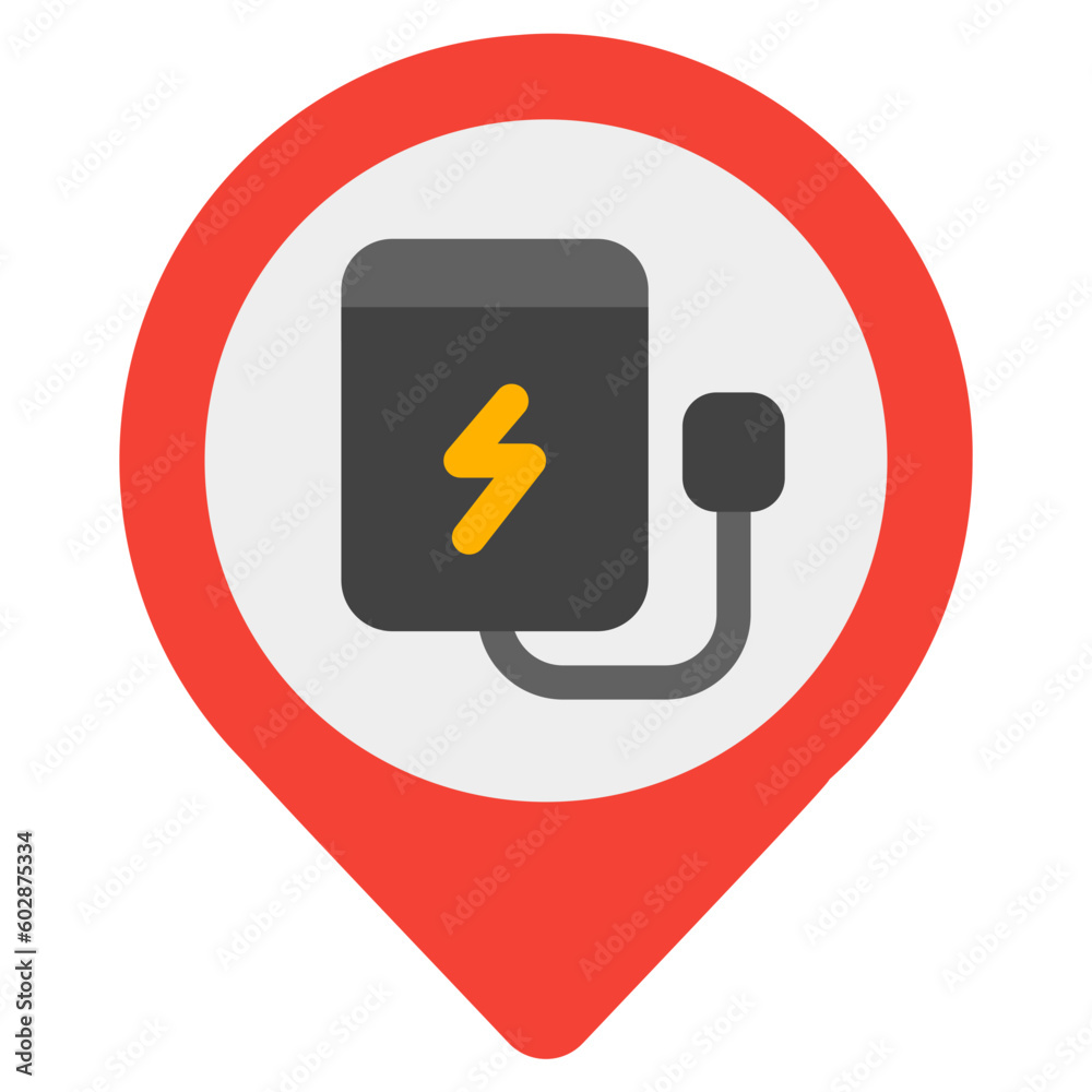 Charging location icon in flat style, use for website mobile app presentation