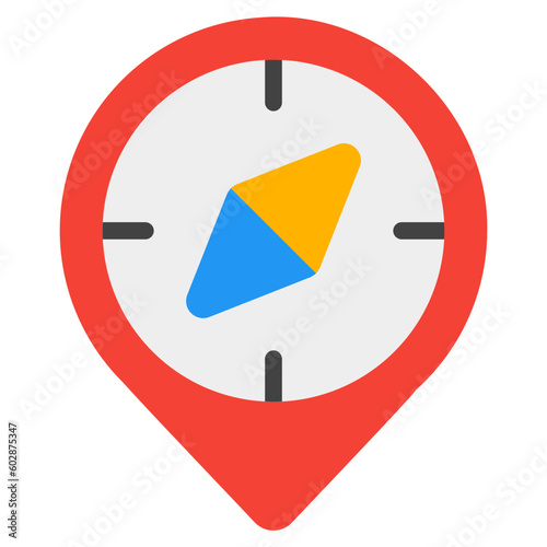 Compass location icon in flat style, use for website mobile app presentation Free Download Compass location icon in flat style, use for website mobile app presentation - GFXLoad