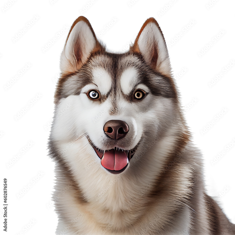 siberian husky dog on a white background. using generative AI