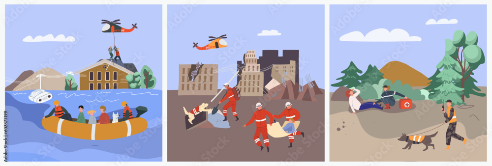 Obraz premium Rescuer Square Set