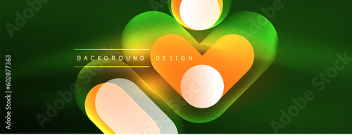 Neon circle abstract background. Template for wallpaper, banner, presentation, background