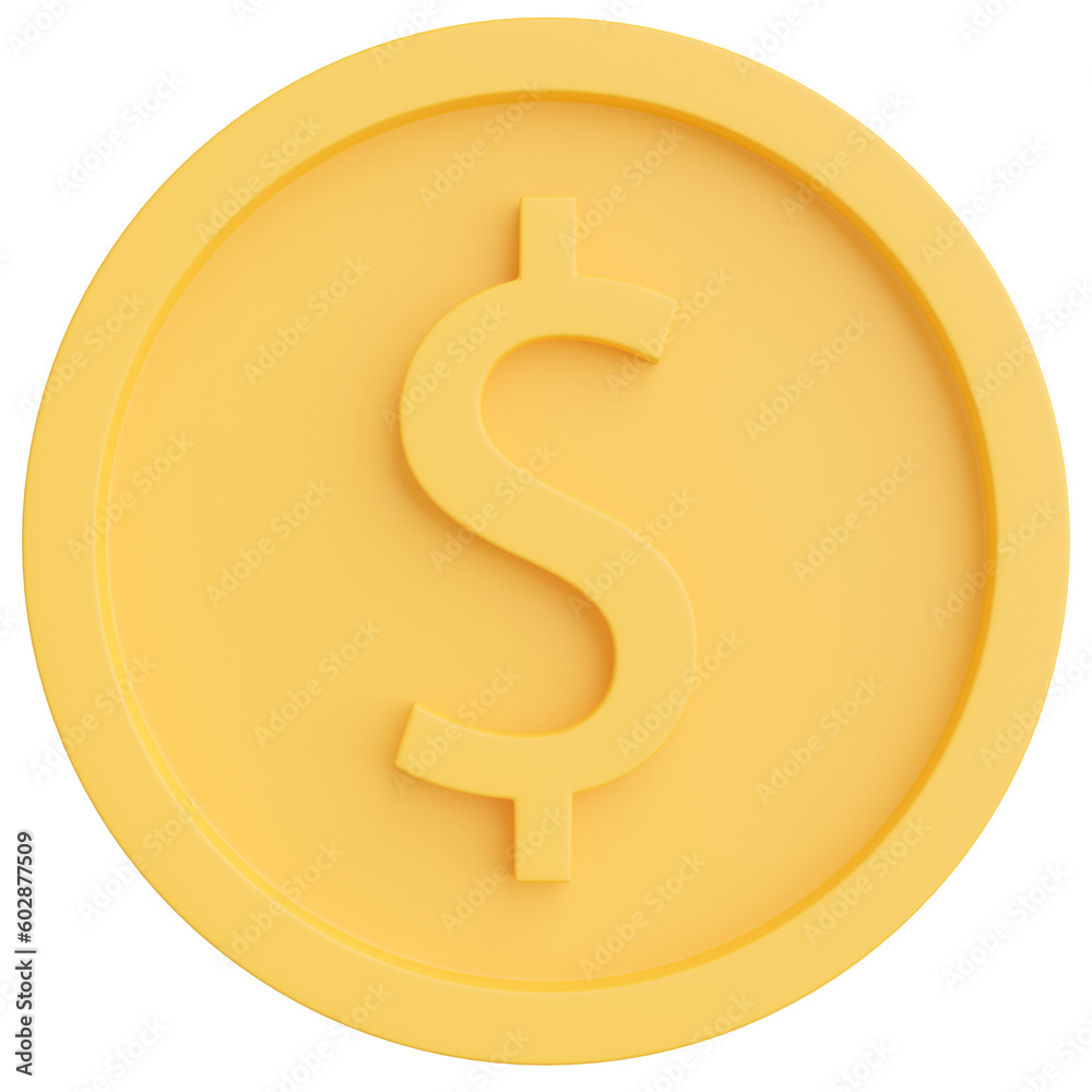 gold coins with dollar currency sign. 3d dollar coins.3d illustration gold coins with dollar currency sign. 3d dollar coins.3d illustration