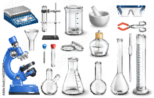Lab Flasks Realistic Set